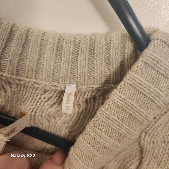 Barbour Daffodil Knit Crew Neck Sweater Oatmeal Cream Women's Size: 6 WORN 2x - Picture 7 of 9